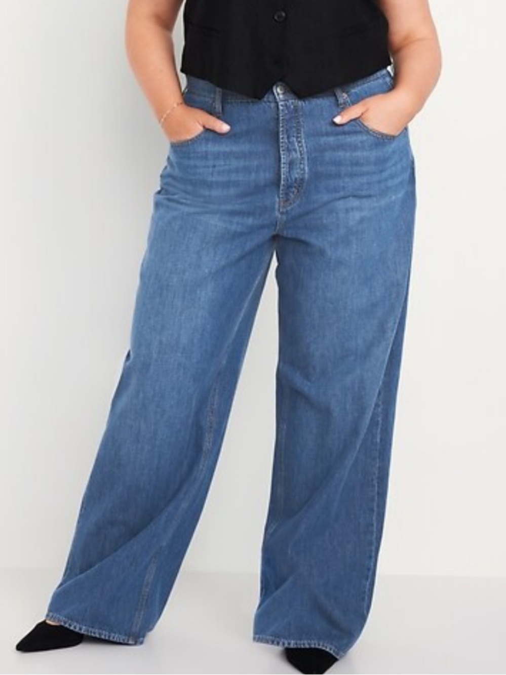 TALL Old Navy Mid rise slouchy wide leg denim size 16 TALL